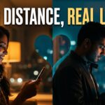 long distance relationship trust couple on phones