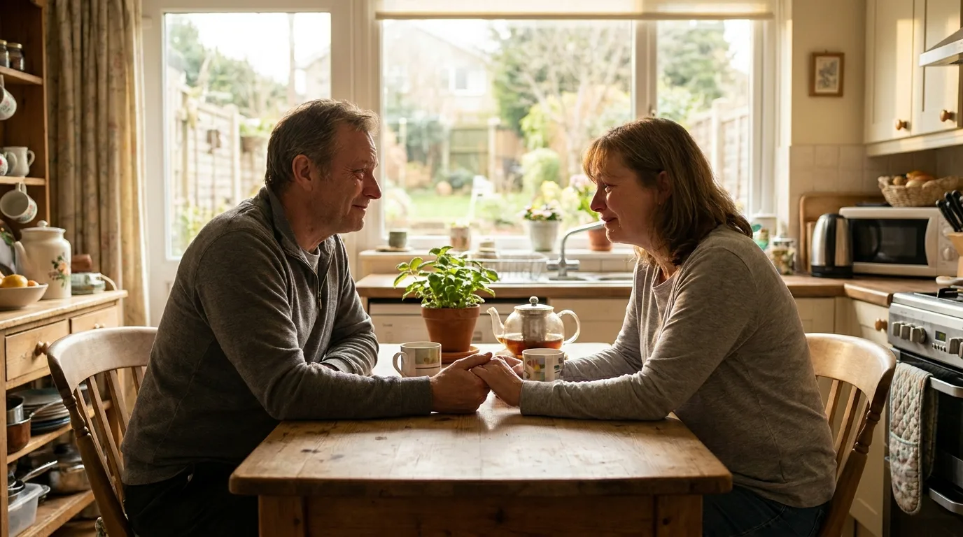 couple holding hands rebuilding trust after conflict in marriage