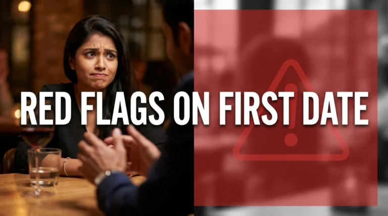 Woman feeling uneasy noticing first date red flags