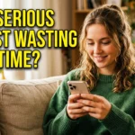 Woman checking her phone for a serious sign from her online dating match