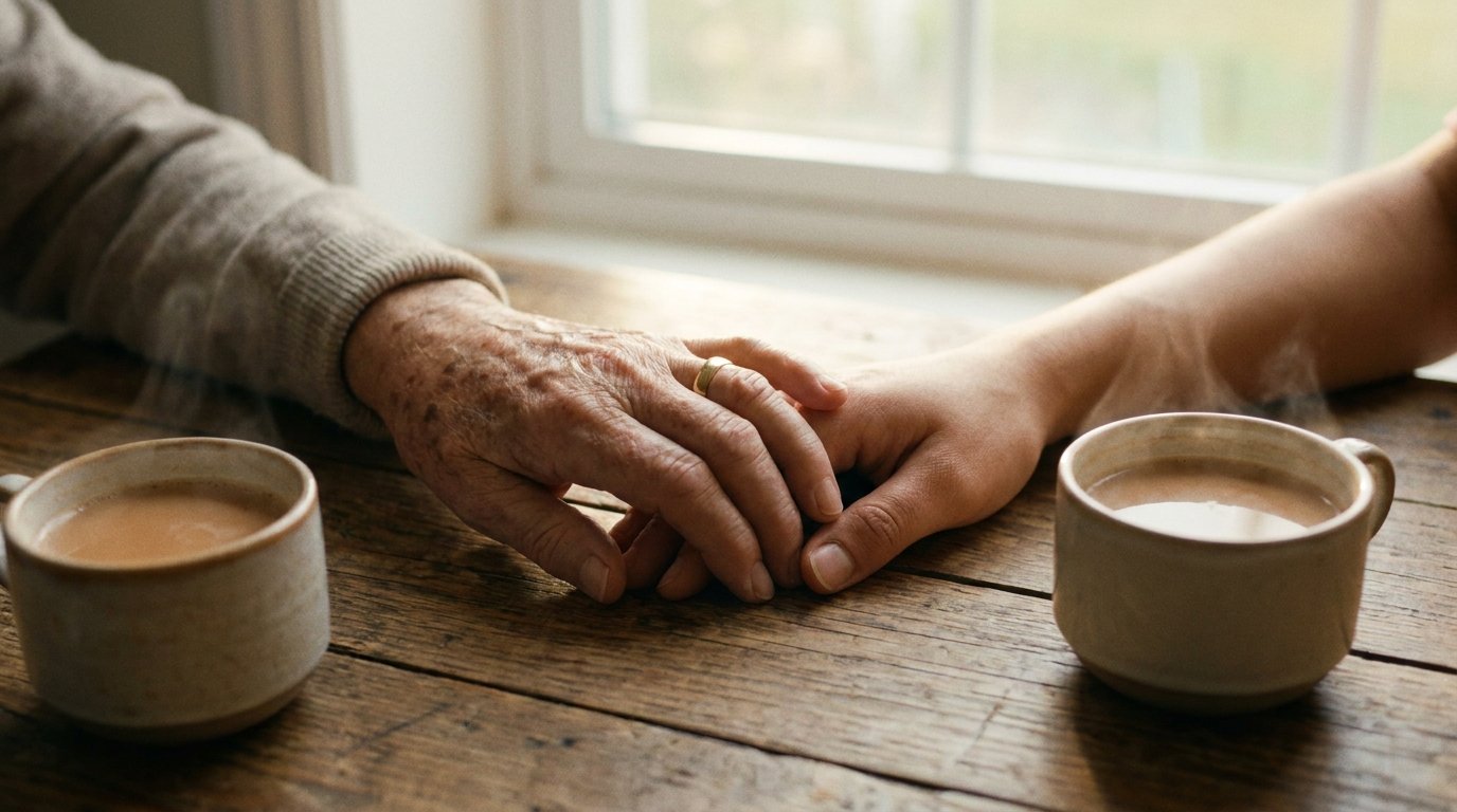 Parent and child holding hands building trust before marriage conversation