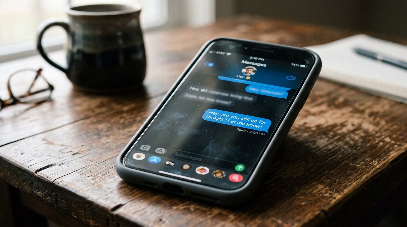 unanswered text message showing partner pulling away