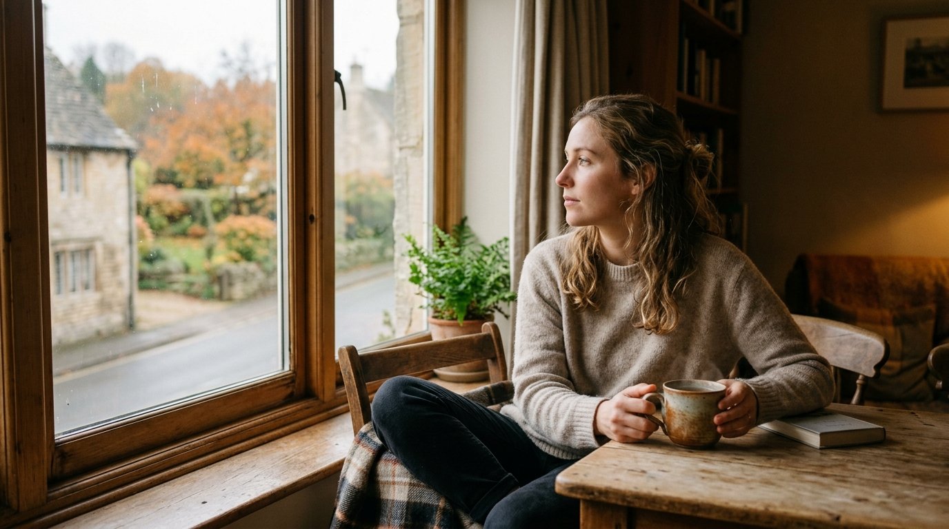 woman reflecting alone after noticing emotional distance